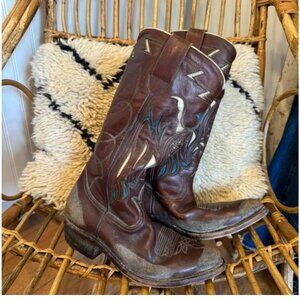 Golden Goose Distressed Western Cowboy Boot Size 6.5 (EU 37)